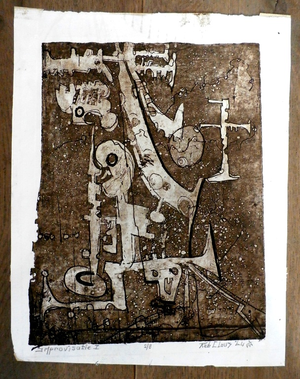 Rob Clous - ets/aquatint: Improvisatie (muziek) - 1964 - Oplage: 8 stuks kopen? Bied vanaf 35!