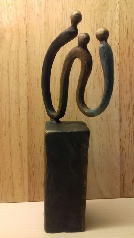 Geheel verbronsde sculptuur ** Verbondenheid ** kopen? Bied vanaf 26!