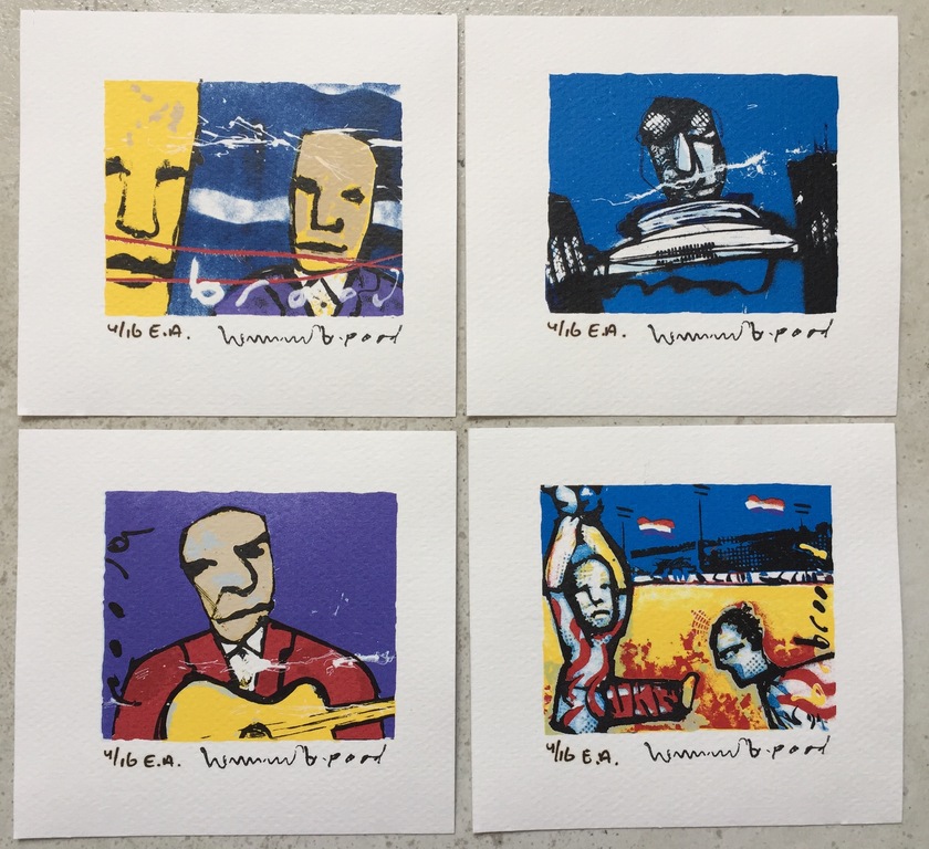 Herman Brood - 4 zeefdrukken (creatief doosje) kopen? Bied vanaf 1!