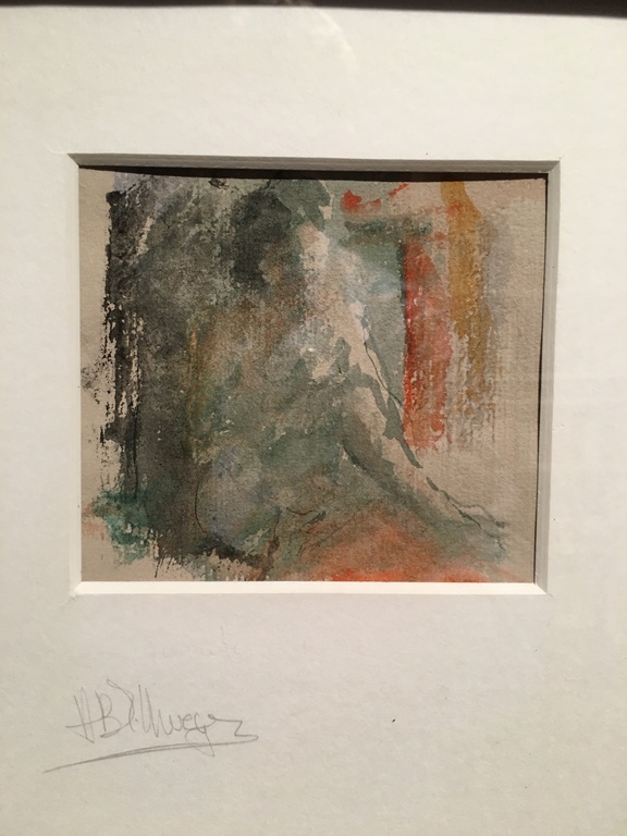 "le matin du 8-10-1988" uniek klein werk met tekst achterop 38x33 verkocht voor € 60!