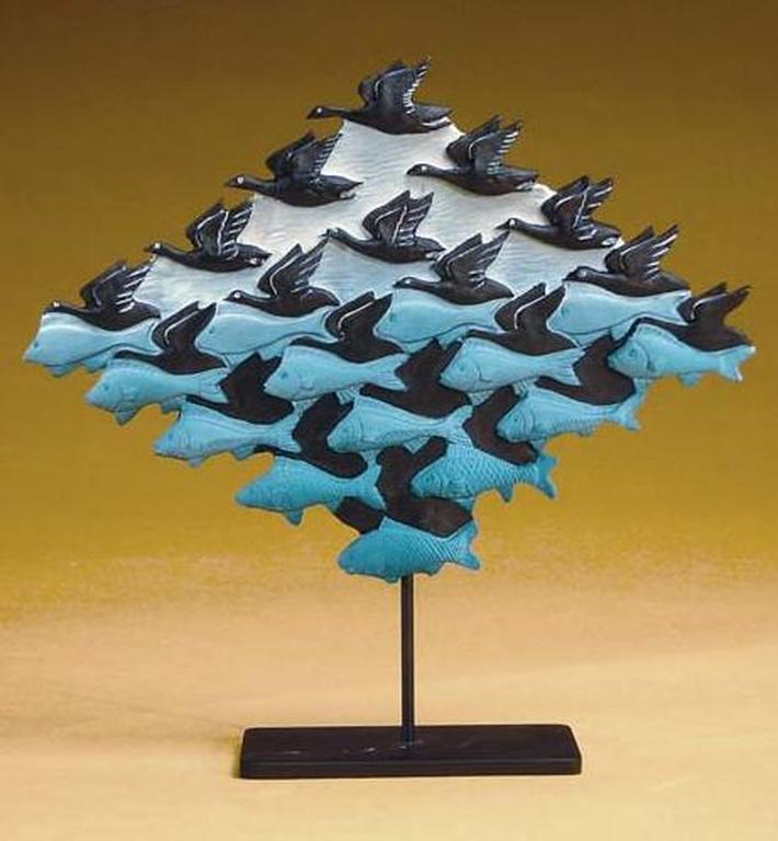 MC ESCHER, 3D-sculpture: Lucht en water verkocht voor € 55!