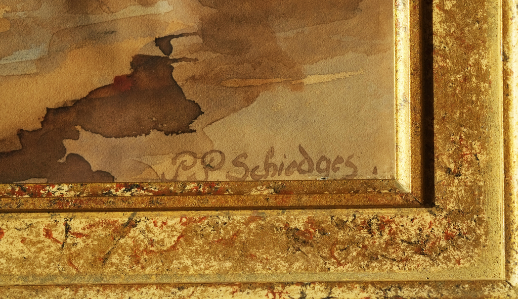 Petrus Paulus Schiedges jr. 'Wandelaars op een bospad' Aquarel. kopen? Bied vanaf 90!