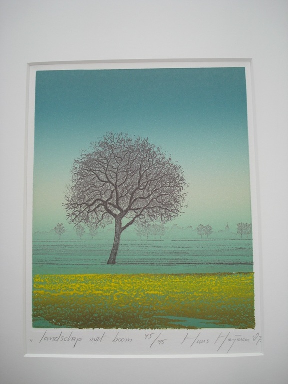 Hans Heijman (1951); ets, Landschap met boom. kopen? Bied vanaf 40!