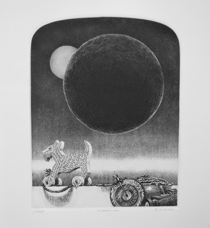 Gerard van Rooy, ets en aquatint: His Master's Voice verkocht voor € 50!