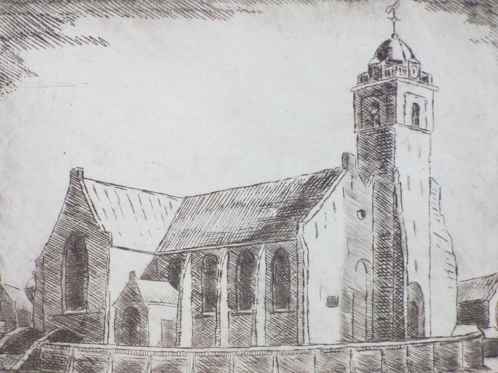 Johan Nicolaas (jr.) - Johan Nicolaas Junior, Kerk Katwijk aan Zee, Ets 1930 kopen? Bied vanaf 1!