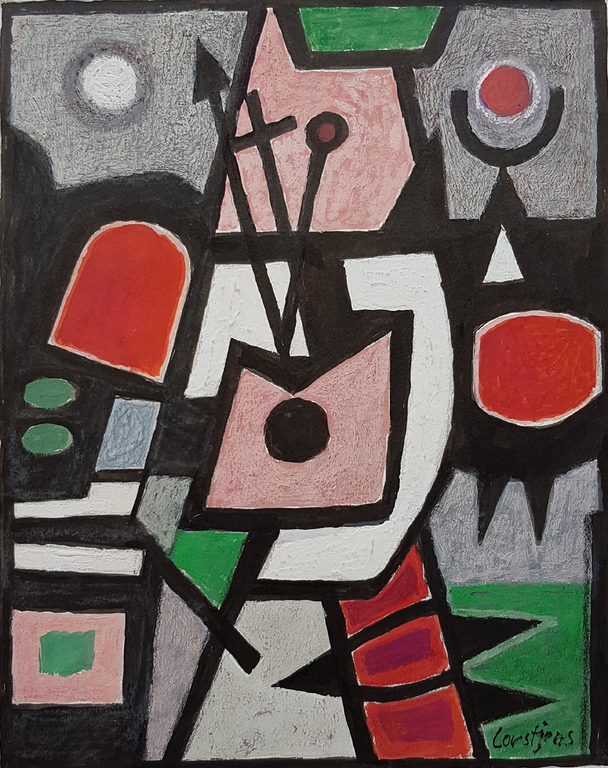 Antonius Hendricus (Toine) Corstjens 1920 - 2015: Gouache, Statisch compositie. kopen? Bied vanaf 225!