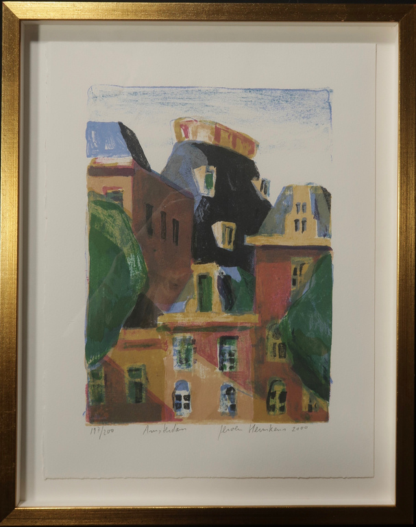 Jeroen Hermkens: Litho, Amsterdam - Ingelijst verkocht voor € 50!