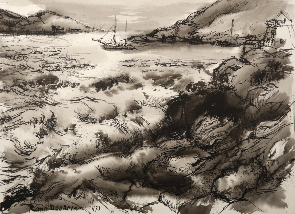 Randi Doorman: Aquarel en pentekening, Zonder titel kopen? Bied vanaf 1!
