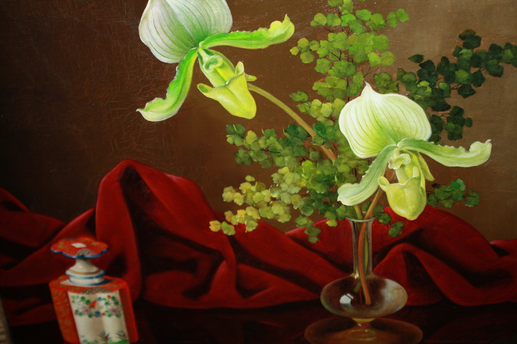 JOAN VAN GENT - ORCHIDËE MET CHINESE PORCELIJNE POT verkocht voor € 220!