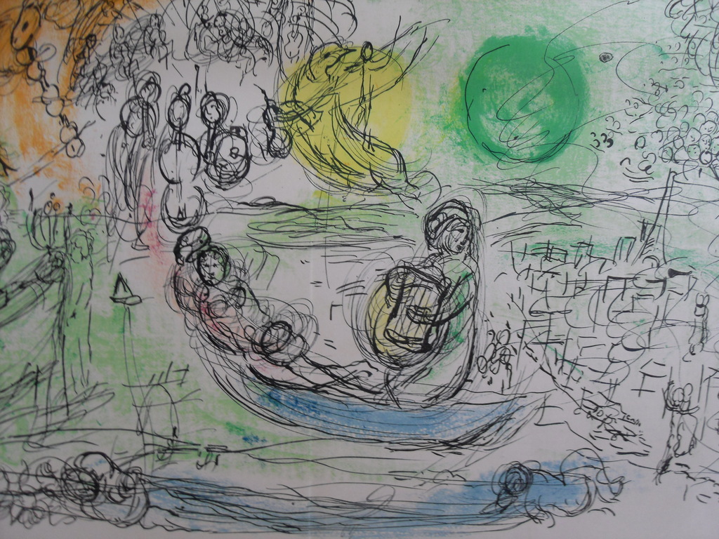 Marc Chagall, Le Concert Kleurenlitho uit 1957, 40 x 60cm DLM serie verkocht voor € 130!