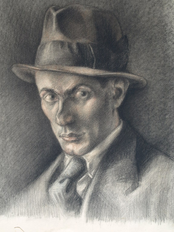 Onbekend : Tekening , Man met hoed – ca 1920 - Elias Smalhout kopen? Bied vanaf 1!