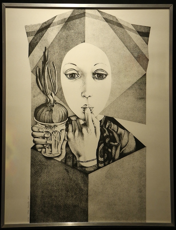 Rodolfo Meli - RODOLFO MELI – Litho - Vrouw met ui - Gesigneerd -  verkocht voor € 60!