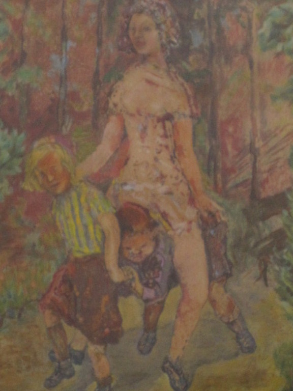 Gerrit v 't Net 1910-1971 "spelende kinderen" gouache omstreeks 1940 gesigneerd  verkocht voor € 42!