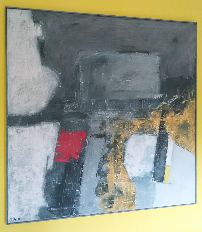 Laatste keer: Jan van der Ster - Abstract, acrylverf op doek (ingelijst, groot!) kopen? Bied vanaf 375!