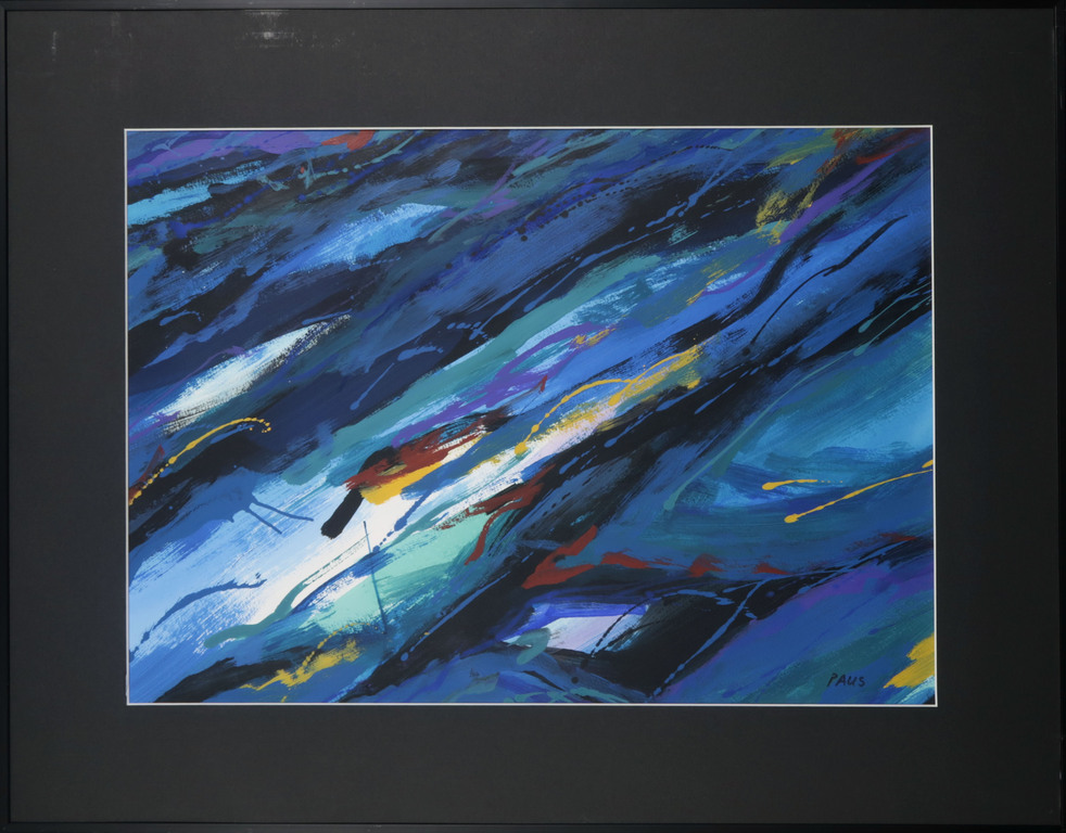 Hans Paus - Hans Paus: Gouache op papier, Z.T. - Ingelijst verkocht voor € 60!