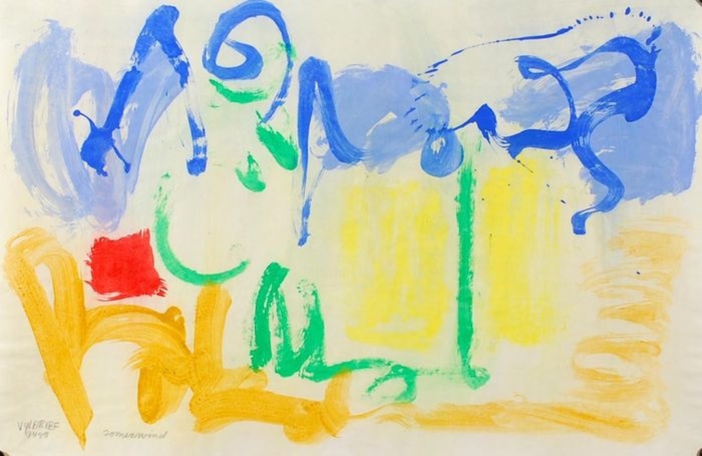 Ernst Vijlbrief: gouache, Zomerwind verkocht voor € 75!