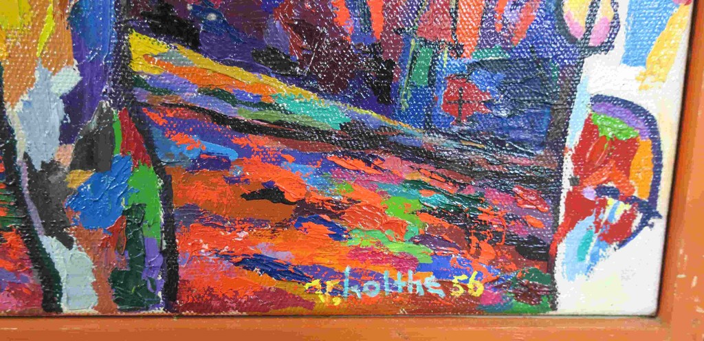 Jan van Holthe: Olieverf op doek, Geloof Hoop Liefde - Ingelijst (Groot!) kopen? Bied vanaf 200!