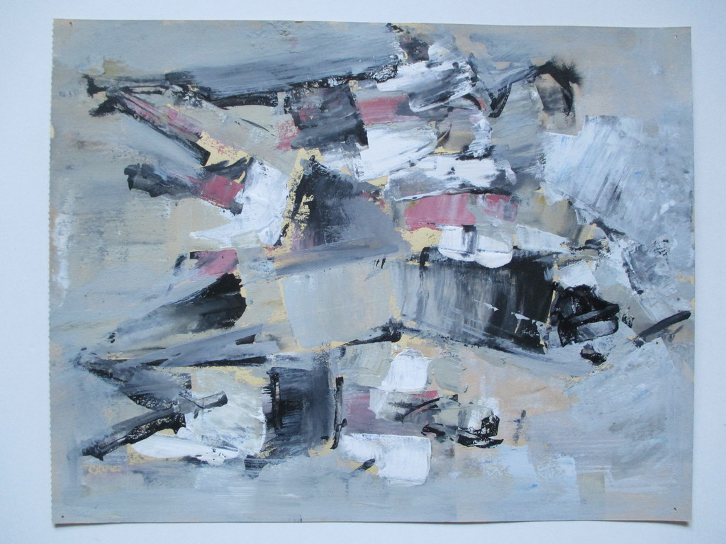 Onbekend, Abstract schilderij op papier kopen? Bied vanaf 15!