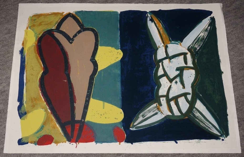 Piet Warffemius: grote zeefdruk 'Verschillend Hetzelfde' 1992, handgesigneerd kopen? Bied vanaf 120!