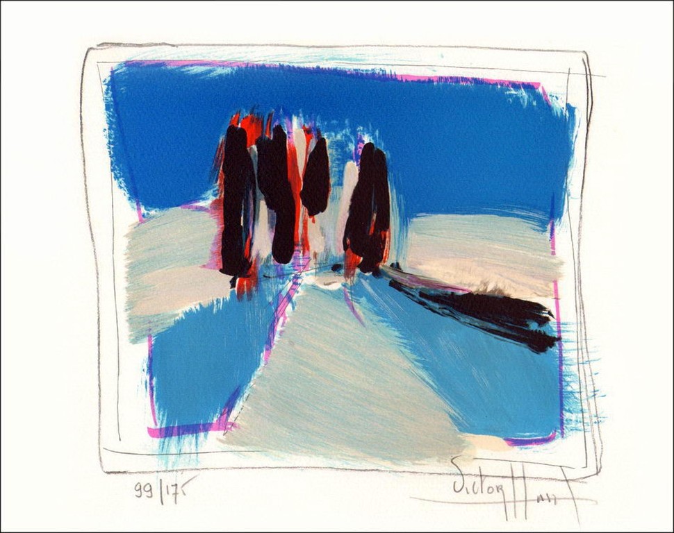 Victor Hasch -Le Pins- Mooie en kleurrijke Lithografie. Handgesigneerd/Genummerd kopen? Bied vanaf 65!