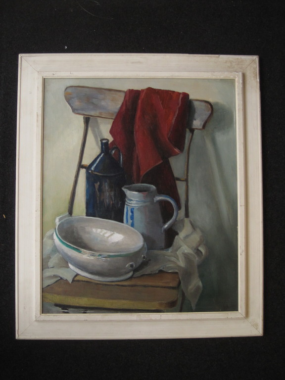 origineel Magisch Realistisch stilleven olieverf omstreeks 1920 monogram DK  kopen? Bied vanaf 1!