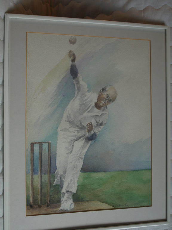 Angelique van den Born – Aquarel – Cricket - Gesigneerd – 1987 - Ingelijst kopen? Bied vanaf 1!