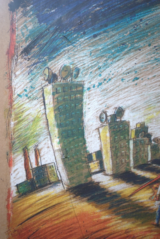 Zeefdruk opl.160 ex--Man met schilderspalet--Nieuw ingelijst kopen? Bied vanaf 20!