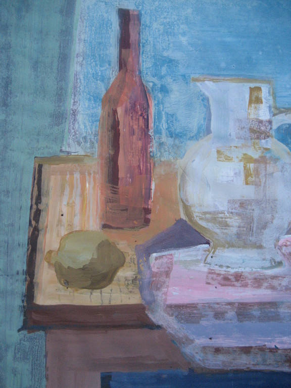 Giselle Weegels - Giselle Weegels- Gouache op karton- Compositie Stilleven met kan kopen? Bied vanaf 15!