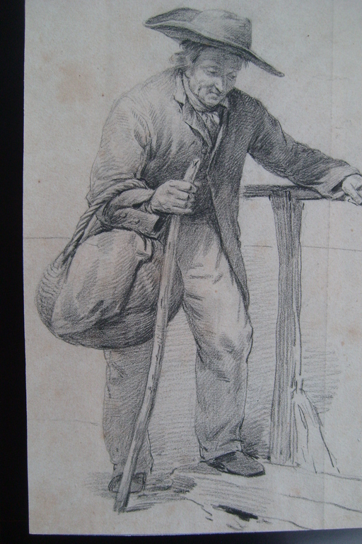 Bruno van Straaten, tekening, zw. reiziger. verkocht voor € 95!