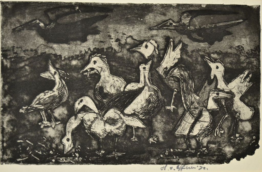 Hans van Efferen: Ets/aquatint. Vogels kopen? Bied vanaf 1!