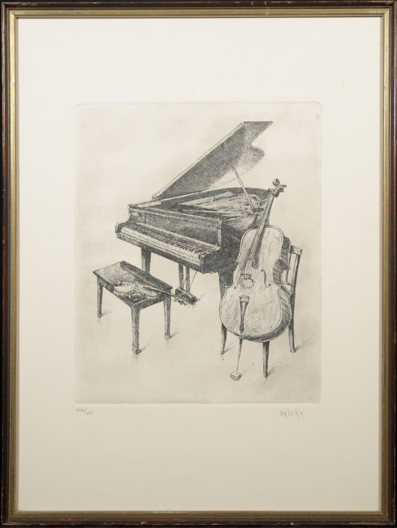 Petrus Valckx: Ets, Instrumenten - Ingelijst kopen? Bied vanaf 35!