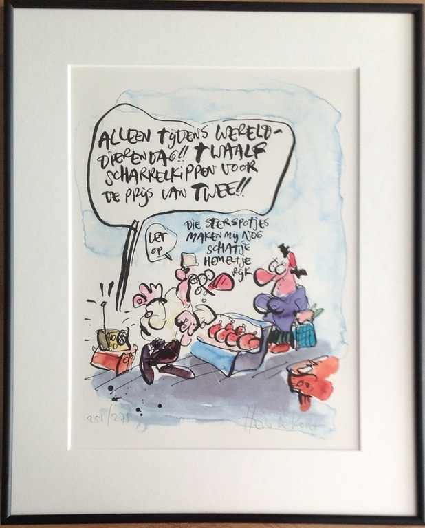 Zeefdruk, Hein de Kort, Wereld dierendag verkocht voor € 40!