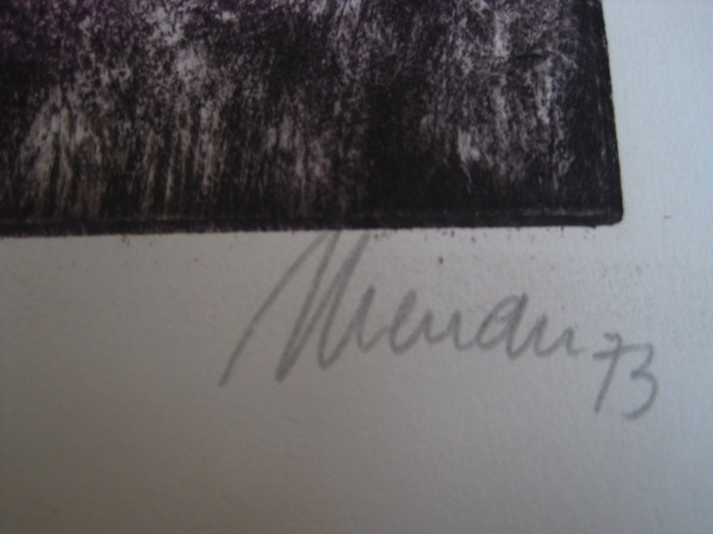 Fraaie diepdruk Litho van Spaans Hollandse graficus Manuel Menan 1946-1994  kopen? Bied vanaf 1!