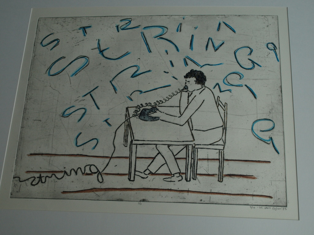 Hettie van Egten :  Handgekleurde ets , St Utter 16 – “String...” – 1983 kopen? Bied vanaf 1!