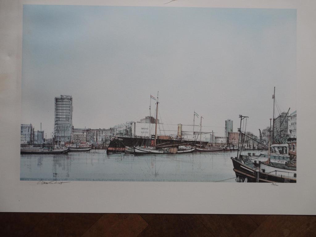 Ciano Siewert, Leuvehaven Rotterdam, Kleuren offset litho verkocht voor € 71!