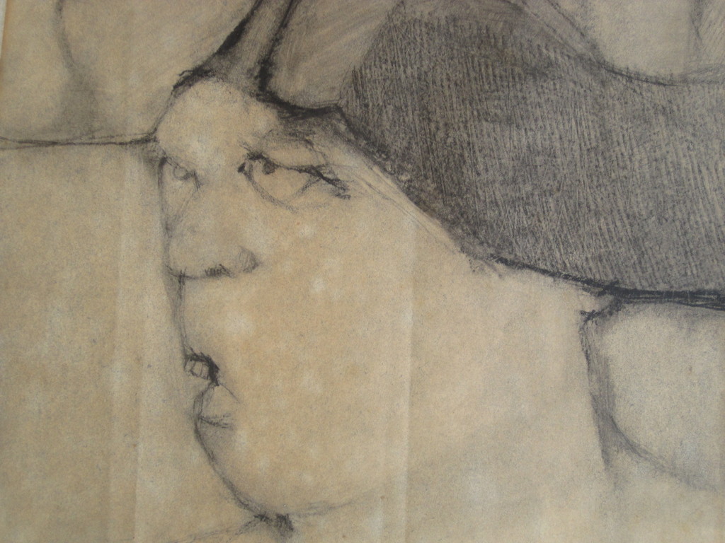 Grote Gesigneerde Houtskooltekening "de Domme" Dordrecht Rein Dool (1933-)  kopen? Bied vanaf 1!