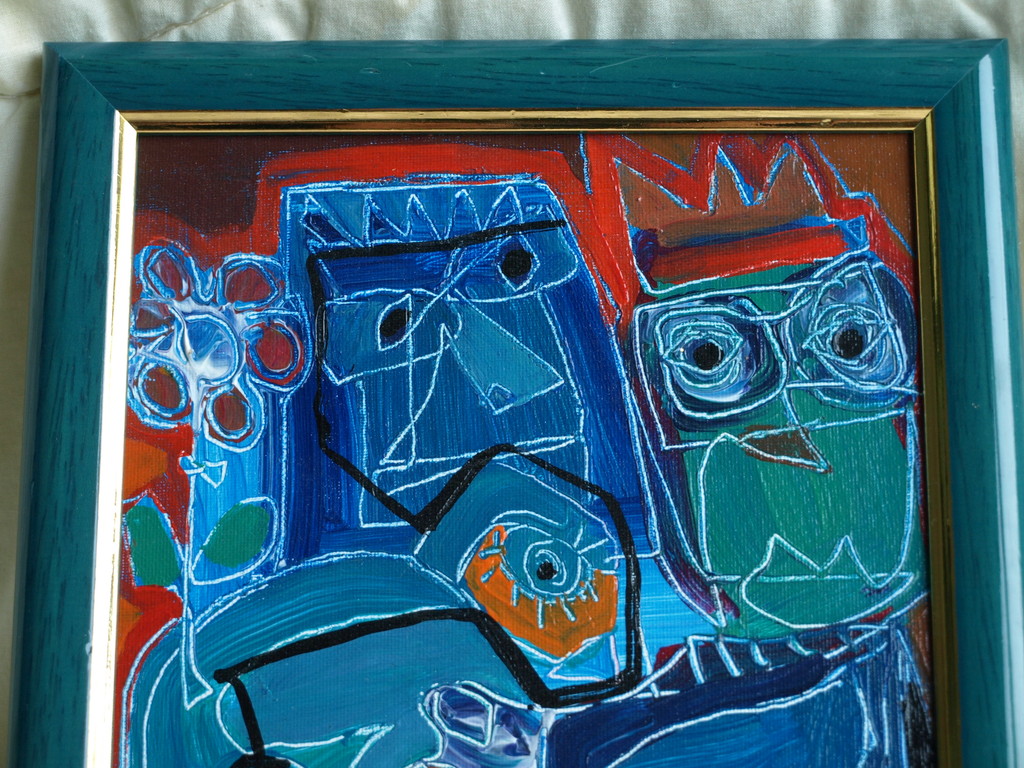 Jasper Banen (1962) : olieverf op board - Samen - Gesigneerd & ingelijst - 2001  kopen? Bied vanaf 45!