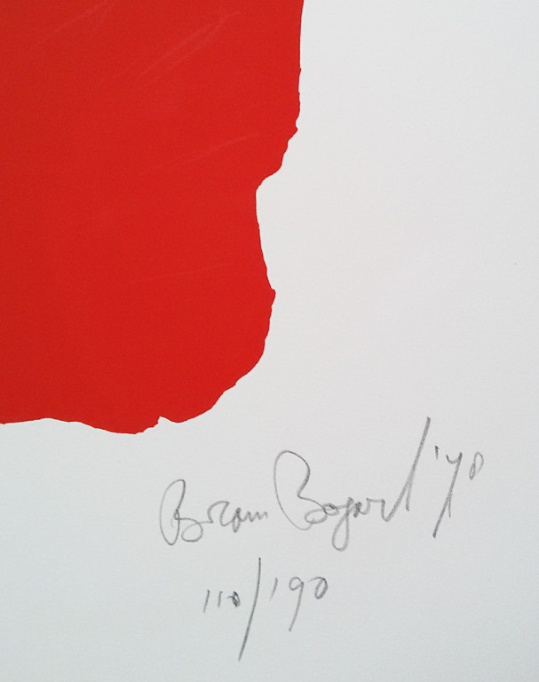 Bram Bogart - Compositie in groen en rood, zeefdruk kopen? Bied vanaf 325!