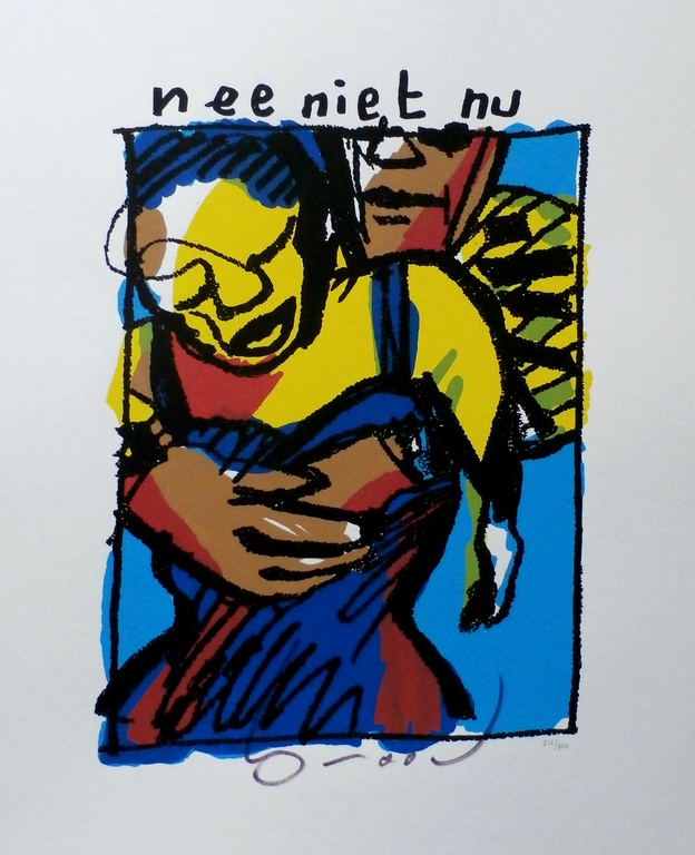 Herman Brood - zeefdruk: Nee niet nu verkocht voor € 175!