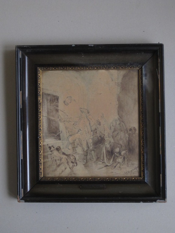19e eeuwse historische aquarel "de Huiszoeking" van Ch.Rochussen 1814-1894 kopen? Bied vanaf 1!