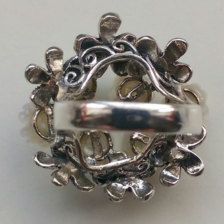 Zilveren ring met zoetwater parel en marcasiet-mt16  kopen? Bied vanaf 11!