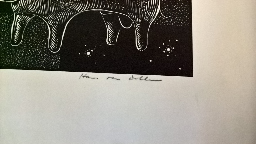 hans van dokkum, linoleumsnede, stier kopen? Bied vanaf 15!