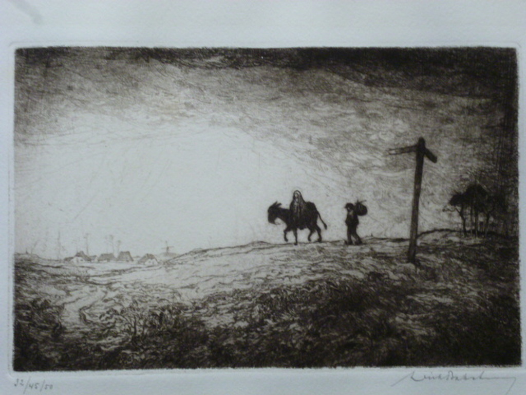 Dirk Baksteen - ets - Kleine Vlucht uit Egypte kopen? Bied vanaf 90!