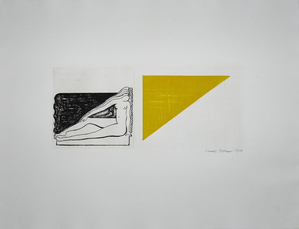 Hannes Postma: Ets/reliëfdruk, Zonder Titel, Gesigneerd, 1995  kopen? Bied vanaf 35!