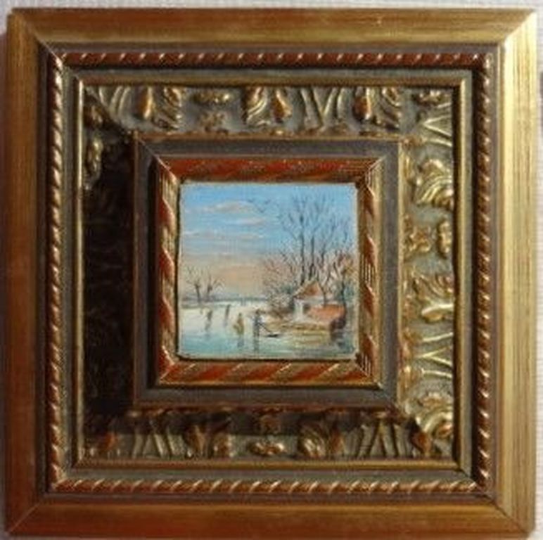 Two miniature paintings of a winter scene and a summer scene kopen? Bied vanaf 1!