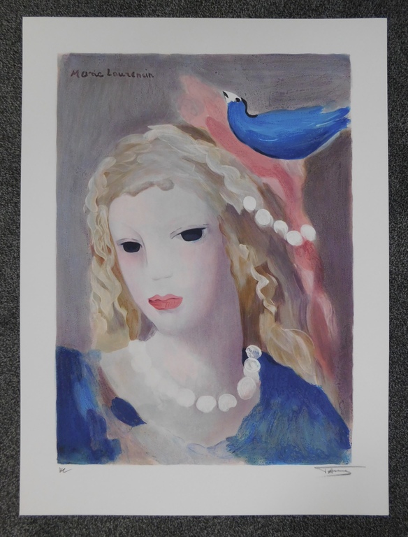 Marie Laurencin - Kleurenlitho - La Fille avec l'oiseau Bleu verkocht voor € 50!