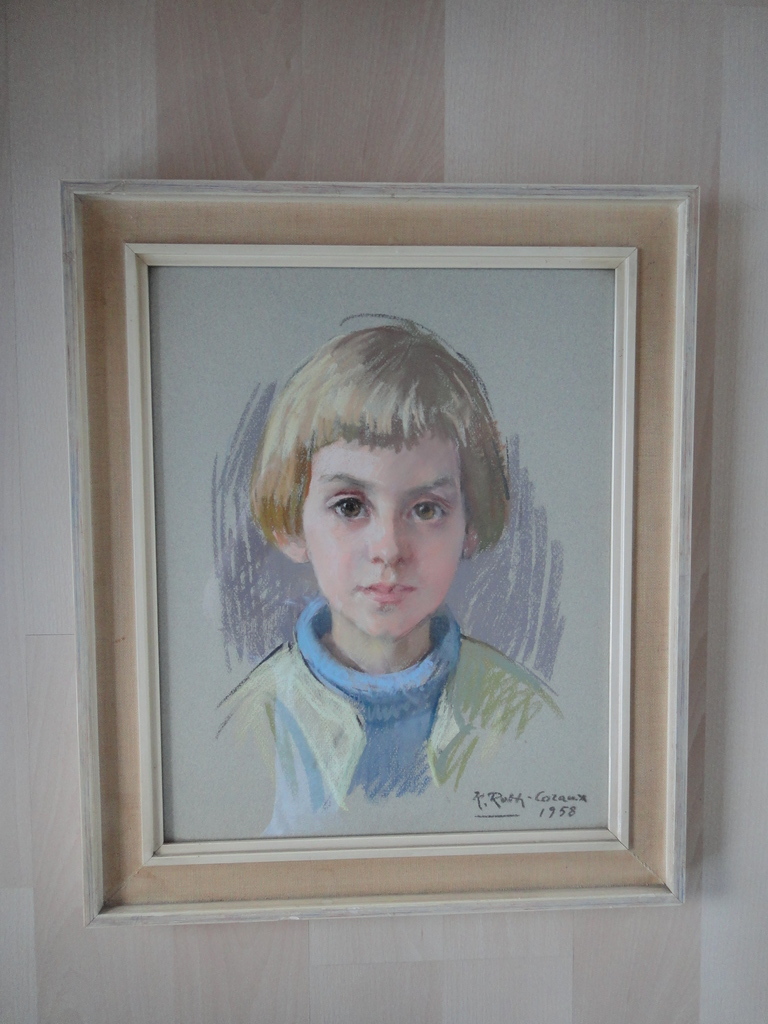 Karl Roth-Coraux, pastel, kinderkopje uit de jaren'50 (I)  kaufen? Bieten Sie von 1!