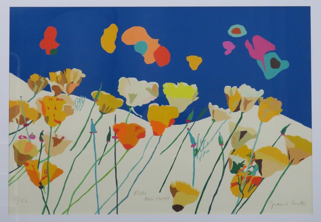 Franco Costa: Litho, Fiori per tutti - Ingelijst (Groot) kopen? Bied vanaf 1!