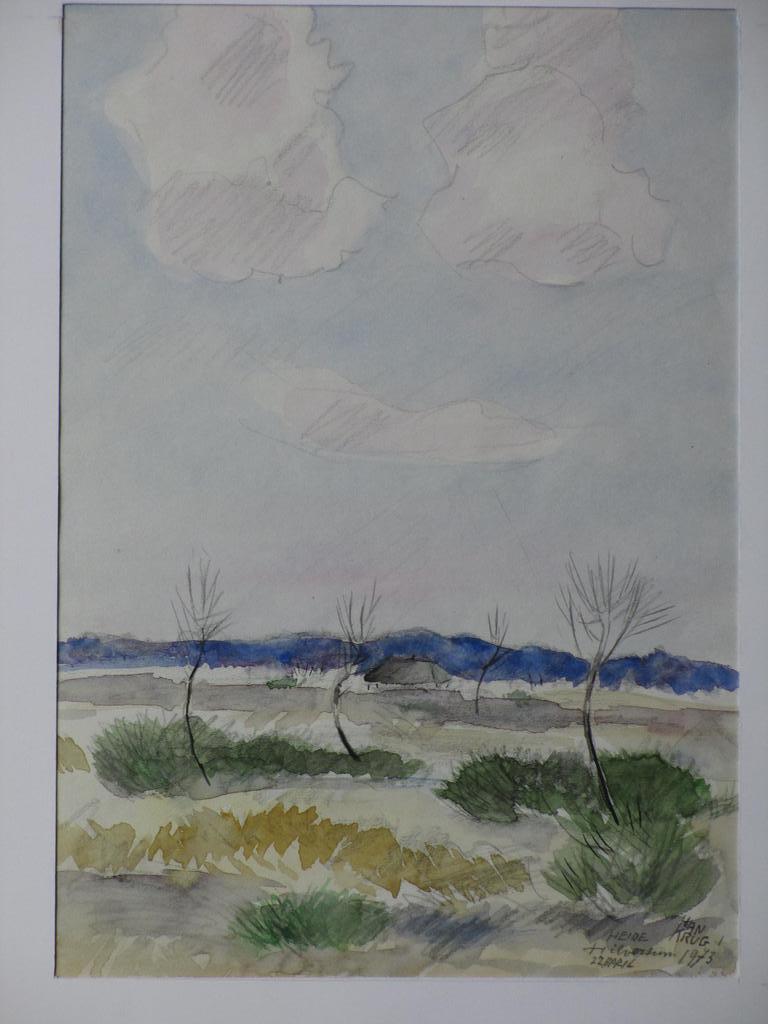 Han Krug, Heide bij Hilversum, Aquarel 1973 kopen? Bied vanaf 1!