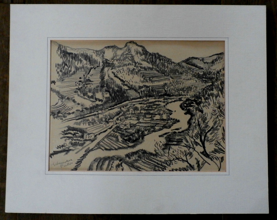 Piet Schoenmakers- , potloodtekening: Peillon (Frankrijk) kopen? Bied vanaf 50!